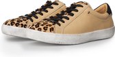 KUNOKA Alex hidden leopard - Sneakers Dames - maat 36 - Wit Ivoor Zwart Bruin