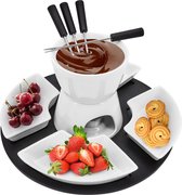 Bol.com Keramische Fonduepotset - Niet-elektrische Chocolade- en Kaasfondueset met Fonduevorken aanbieding