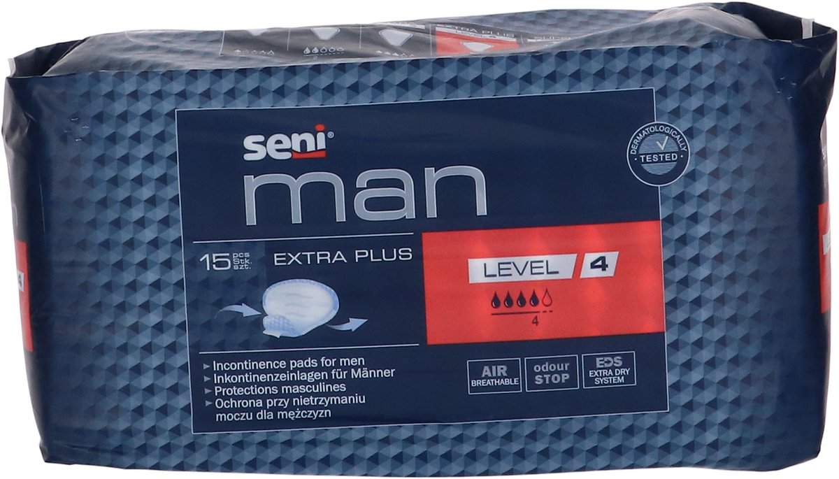 Goedkoopste Voordeelverpakking van 3 x Seni Man Extra Plus Level 4, 15 stuks