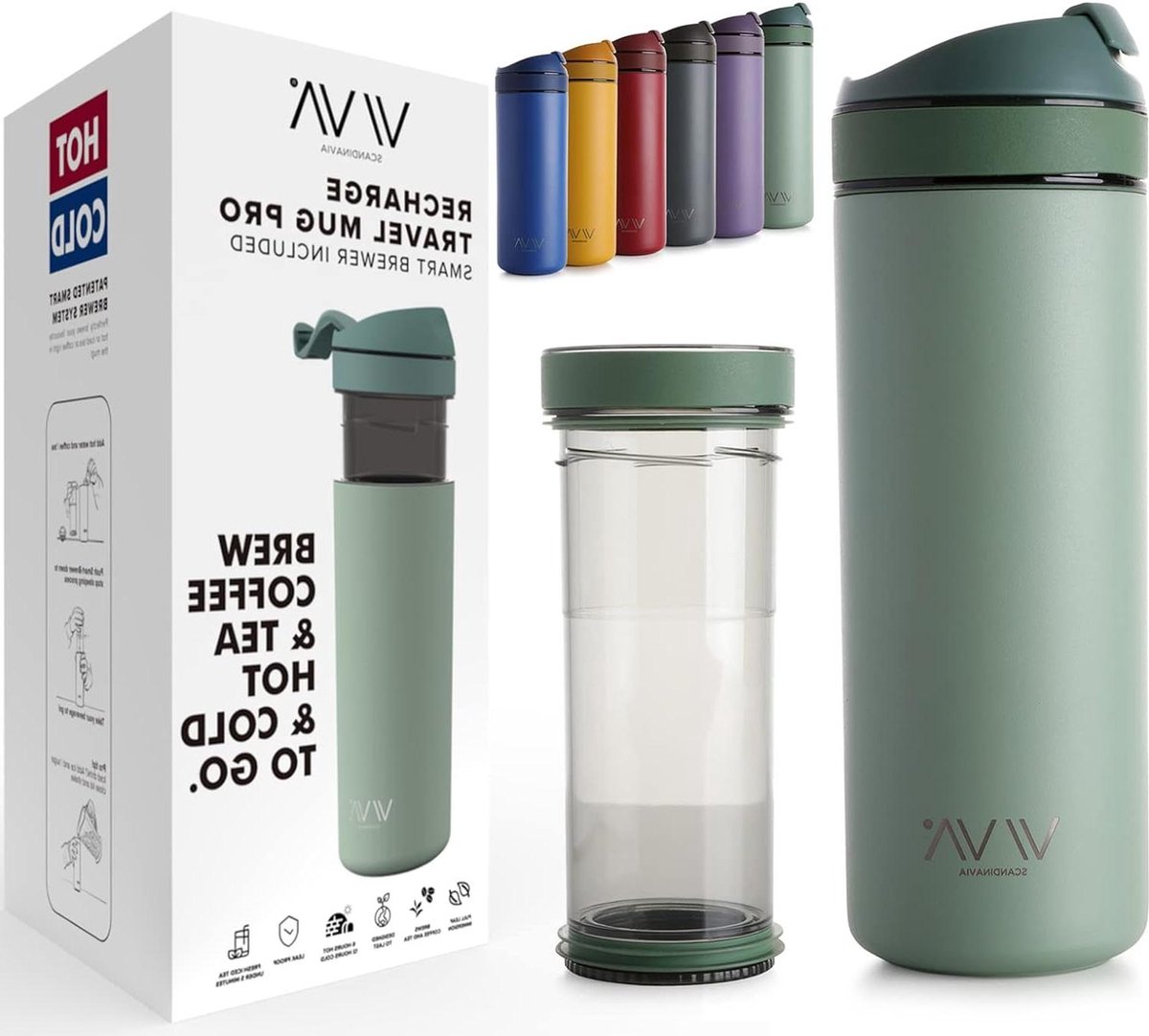 Thermo koffiebeker verwijderbare filter lekvrij Duurzaam Zwitsers zakmes premium materiaal Munt 046L