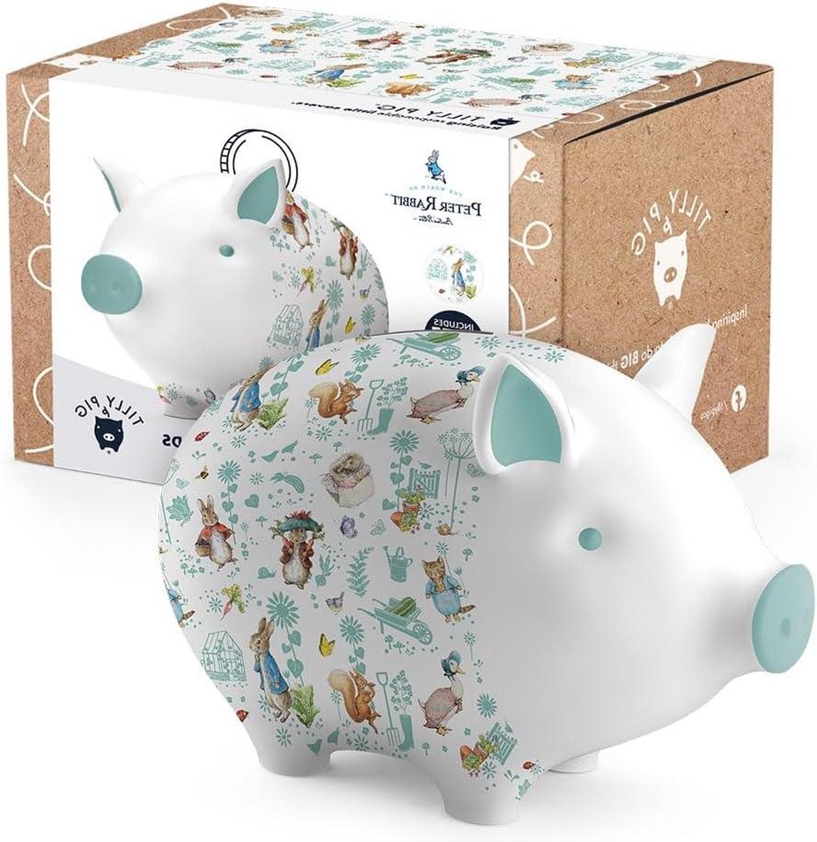 Keramische Kids Spaarvarken Beatrix Potter Wereld van Peter Konijn en Vrienden Spaarpot Roze