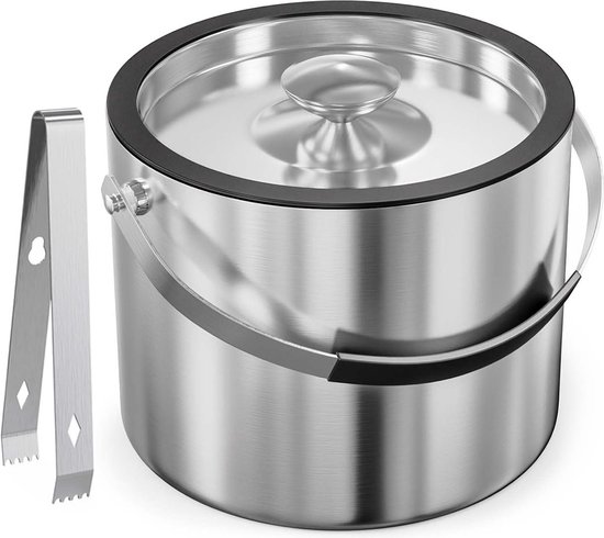 Solid Stainless Steel Ice Bucket For Cocktail Bar, With Strainer Airtight - View #6