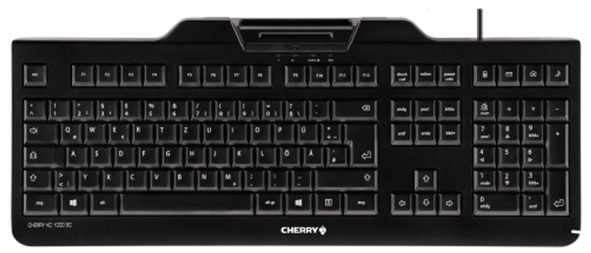 CHERRY KC 1000 SC - Toetsenbord - USB - Belgisch - zwart