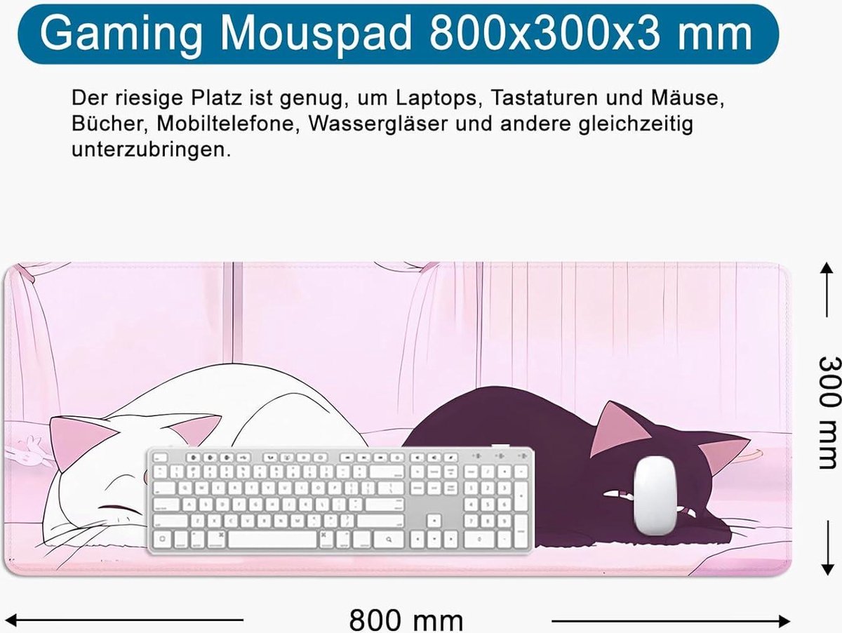 DHSBD Muismat Xl Groot Computer Kantoor Toetsenbordmat Pc Muismat Antislip Rubberen Mat Voor Aan Zee Liggend Afdrukken 600x300x3mm