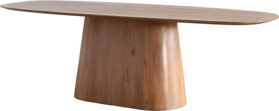 Table à manger ovale danoise - Bois de manguier marron - 180 x 100 x 76 cm - Stijn - Giga Meubel