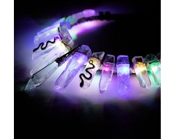 KIMU® Haarband Bergkristal Zilver LED Slangen - Helder Kristal Diadeem Fantasy Medusa - Boho Hippie Tovenares Heks Gothic - LARP Slang Hippy Edelsteen - Dames Meisjes Halloween