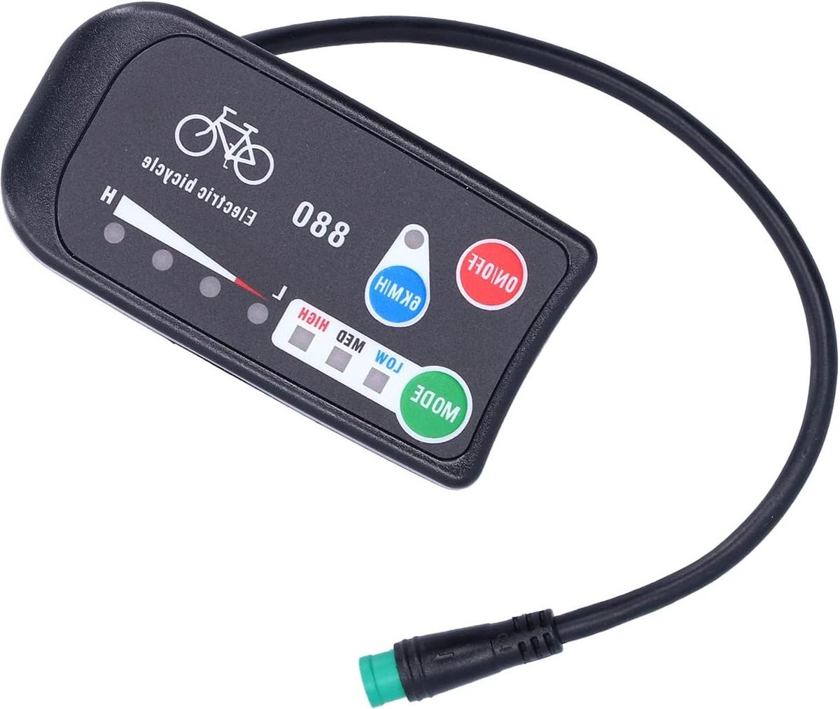 Elektrische fiets display, 24/36V/48V universele Display Meter, 24V 36V 48V Display met Connector, Outdoor Fietsen Sport