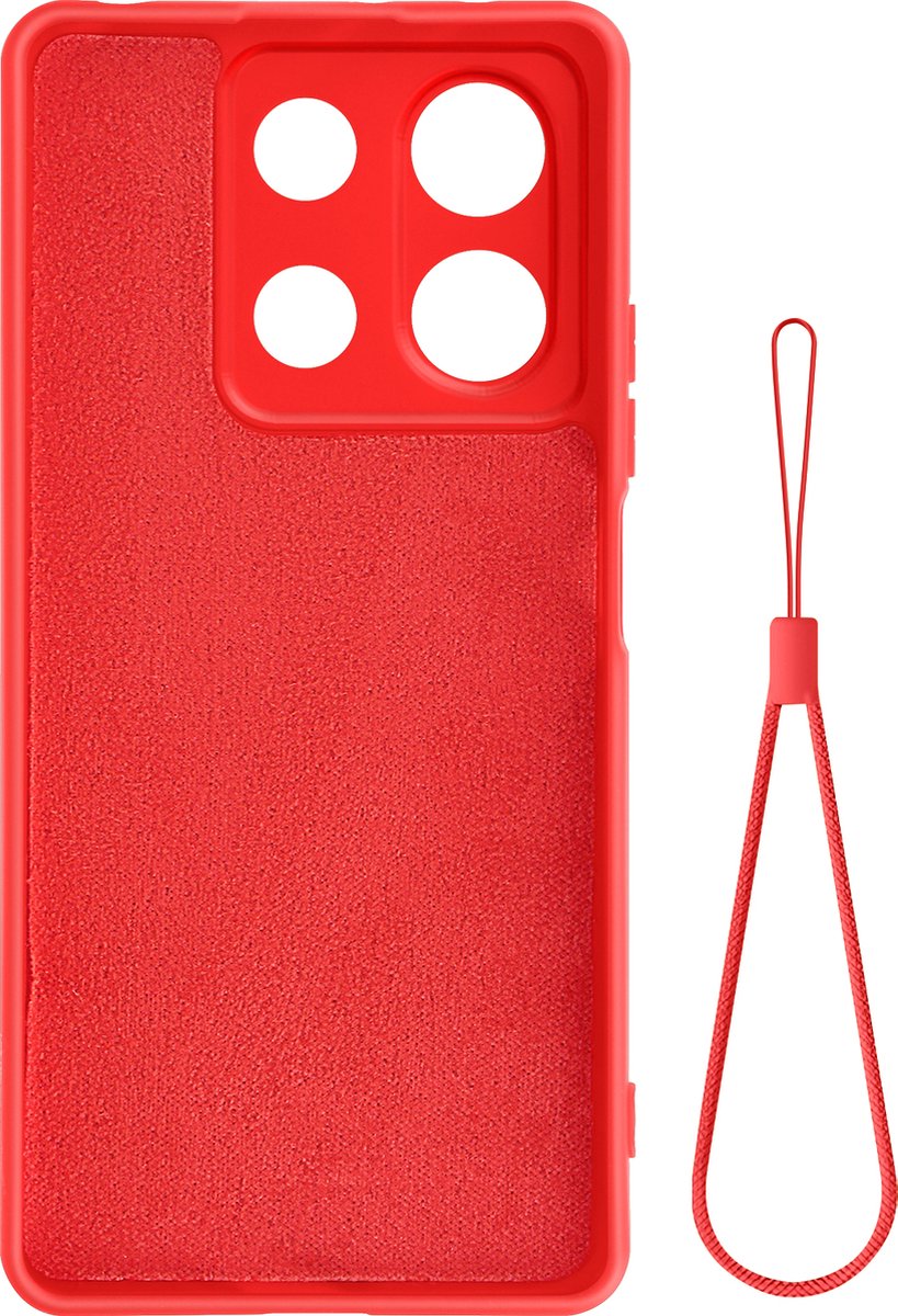 Avizar Hoes Geschikt voor Xiaomi Redmi Note 13 5G Halfstijve handriem, Rood