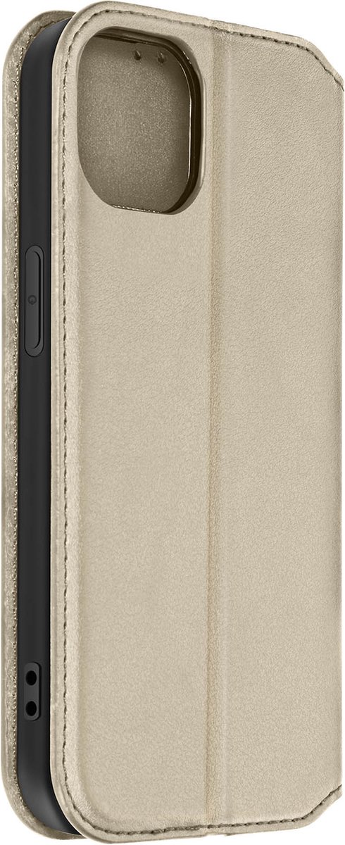 Avizar Foliohoes Geschikt voor iPhone 15 met multifunctionele klep, Goud