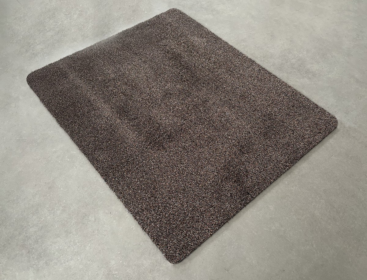 JYG binnen Deurmat Loper KATCOT bruin antraciet 100x180cm droogloopmat drooglooploper antislip machine wasbaar ingangloper