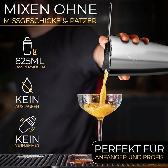 Hanseküche Cocktailset - 825 ml Boston Shaker van roestvrij staal