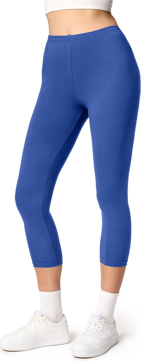 Ladeheid LA-LA40-132-LE Dames Capri Leggings - Sport - Vrijetijdsbroek - 3/4 Lengte - Katoen - Sporbroek - Yogabroek - Kobalt - S