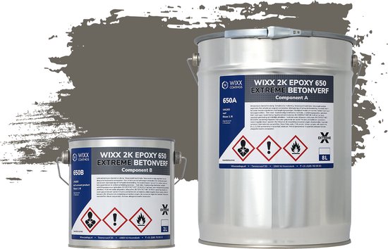 Wixx 2K Epoxy 650 Extreme Betoncoating - 10L - RAL 7039 | Kwartsgrijs