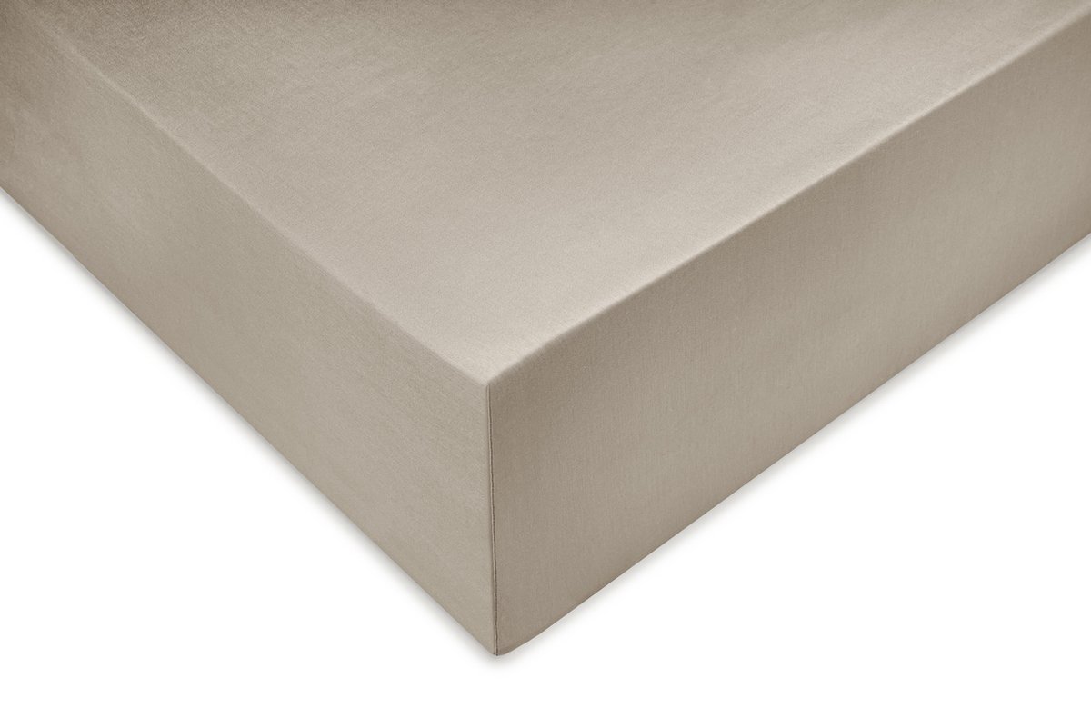 Zohome Hoeslaken Satinado - Onderlaken voor tweepersoonsbed - 140x200 - 100% Katoen-Satijn - Beige