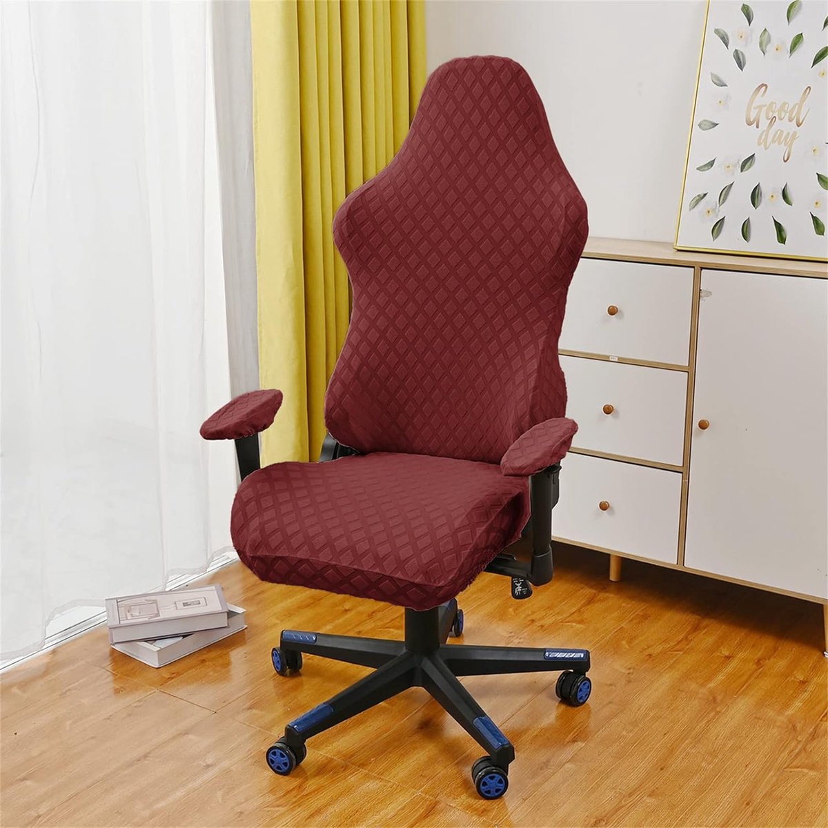 LIFEDX Rekbare gamingstoelhoezen, slipcovers, ergonomische stoelhoes