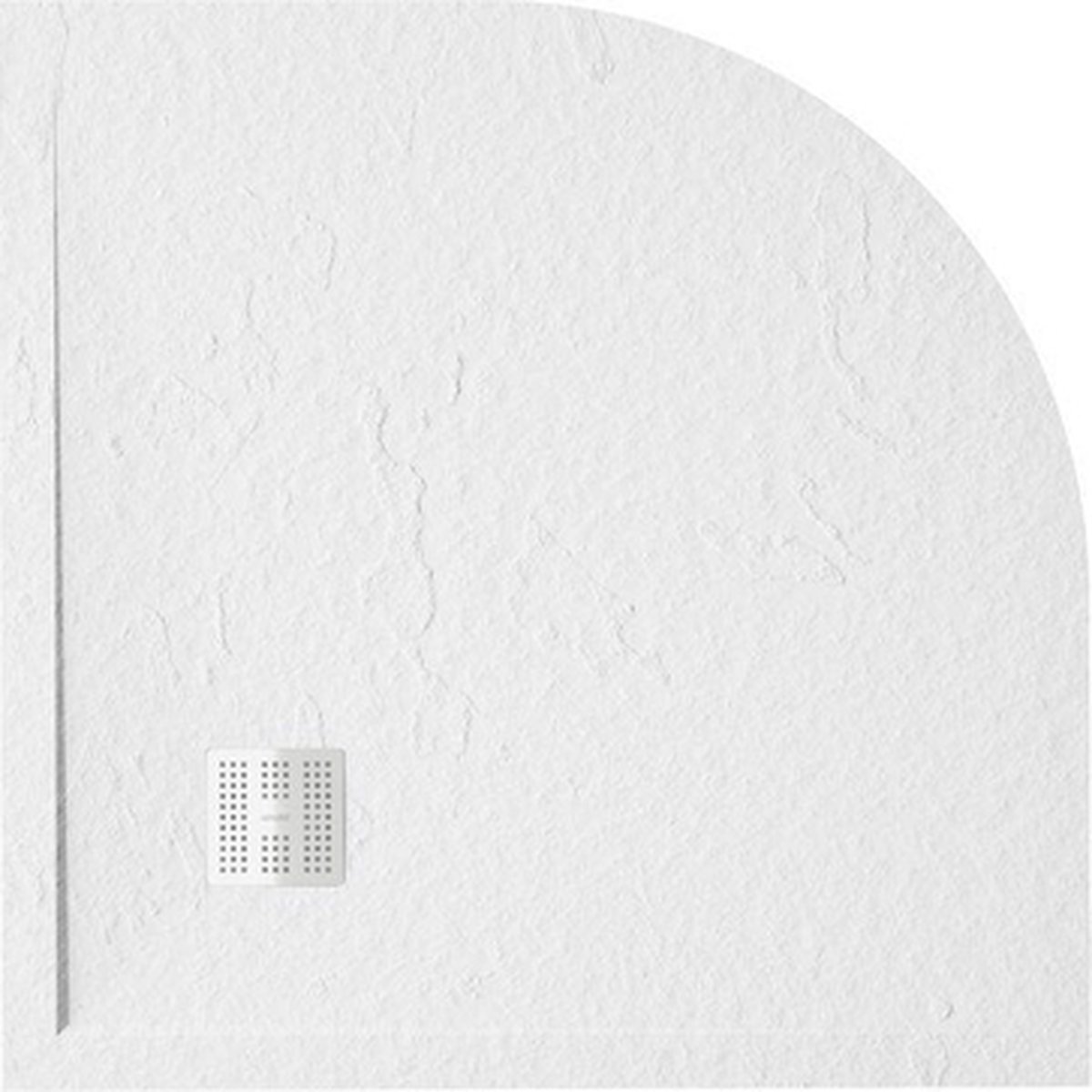 ZEZA Grade douchevloer - 90x90cm - antislip - antibacterieel - mineraalmarmer - kwartrond - mat wit