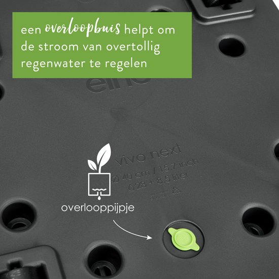Een overloopbuis helpt om de stroom van overtollig regenwater te regelen.