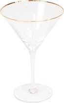 Housevitamin Martini Glas - Gouden Rand - Eyecather - set van 2 stuks - 12x12x18,5cm.