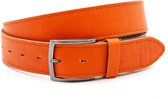 A-Zone Dames riem oranje - dames riem - 4 cm breed - Oranje - Echt Leer - Taille: 90cm - Totale lengte riem: 105cm