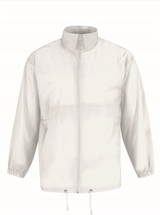 B&C Windbreaker - sirocco windjas - wit - heren met capuchon XL Wit