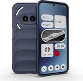 Nothing Phone (2a) Hoesje - MobyDefend TPU Gripcase - Blauw - GSM Hoesje - Telefoonhoesje Geschikt Voor Nothing Phone (2a)