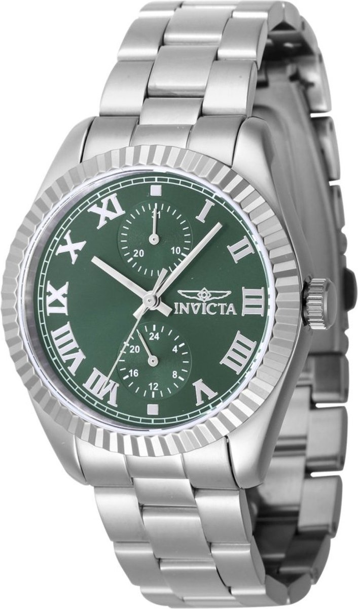 Invicta Specialty 47436 Dames Horloge - Waterdicht - Analoog - Quartz Uurwerk - Roestvrij Staal met groene Wijzerplaat - 36mm