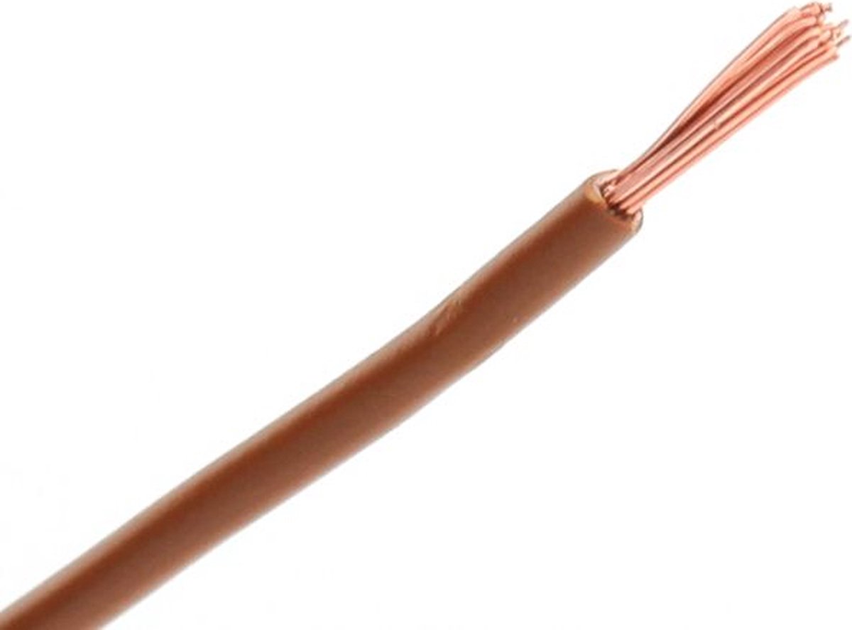 Eenaderige kabel 1,5 mm² bruin per 50 mtr