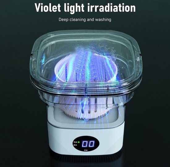 Opvouwbare Mini-Wasmachine, 6L Draagbare Wasmachine Hoge Snelheidsmotor Met Centrifuge Voor Drom Eu Stekker