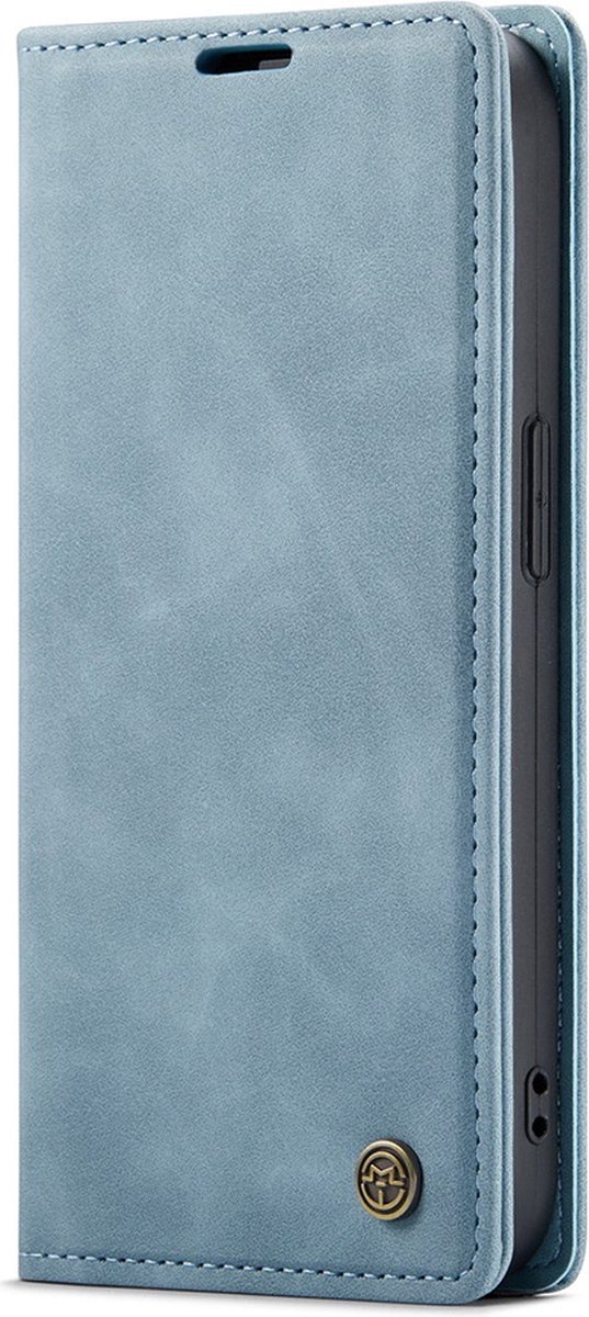 CaseMania Bookcase hoesje geschikt voor iPhone 15 Plus - Effen Aqua - Kunstleer