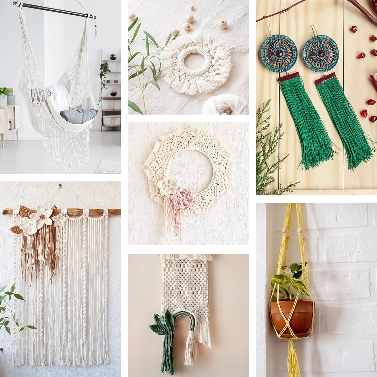 300 Meter 3mm Macramé Touw Compleet Pakket met Houten Ringen en Kralen - Hobby DIY Natuurlijk Katoen Koord\Garen voor Wandkleed en Plantenhanger Zelf Maken - Volwassen\ Kinderen Knutselen Set voor Macramé en Sieraden Handwerk- Incl. E-boeken — afbeelding 13