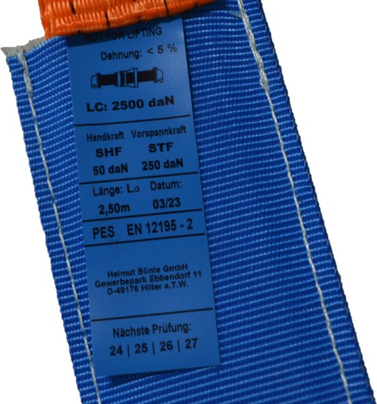 Kramp Spanband met klauwhaak 12m - TS2051120U, 8716106682690 | Breedte