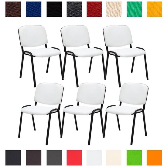 CLP Ken Set van 6 Bezoekersstoel wit