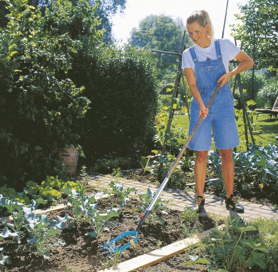 GARDENA combisystem sterfrees - tuinfrees met wiedmes - werkbreedte 14 cm - kwaliteitsstaal - Duroplast-coating - gegalvaniseerde sterwielen combisystem lawn rake — afbeelding 3