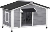 Hondenhok - Buiten - Bench - Ren - Weerbestendig - Kennel - Rek - Grijs