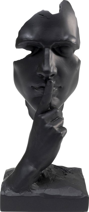 Foto: Kare decofiguur quiet face black 31cm