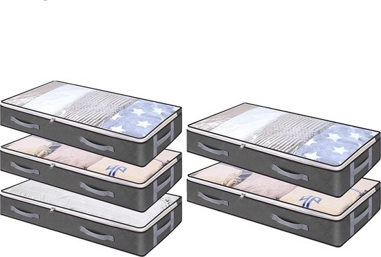 90 L onderbedcommode met kijkvenster - Opvouwbare opbergtas voor onder het bed 90 L onderbedcommode met kijkvenster - Opvouwbare opbergtas voor onder het bed