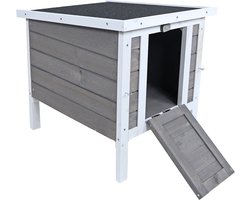 Nachthok Knaagdieren of Kippen - Bouwpakket - Grijs/wit - 42x52x48 cm