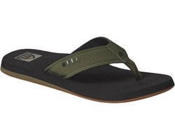 Reef The Layback black/Olive Heren Slippers - Zwart/Olijfgroen - Maat 45
