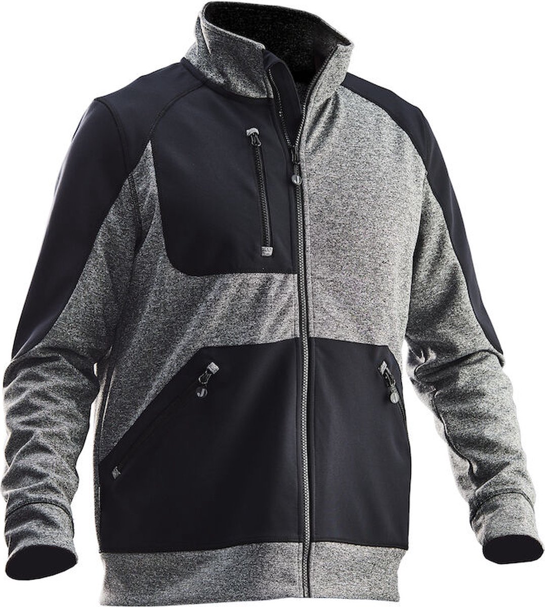 Jobman 5304 Jacket Spun Dye 65530456 - Zwart Melange/Zwart - XL