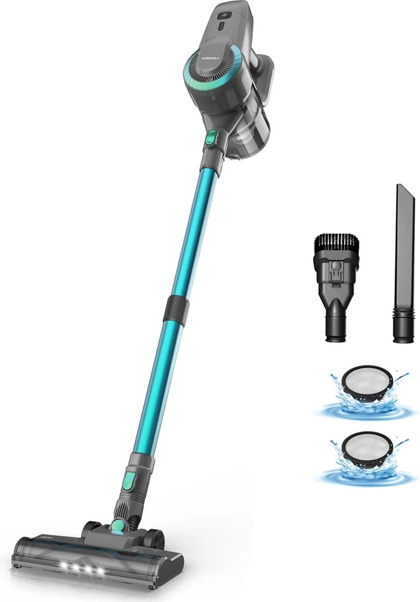 SteeFly® 6 in 1 Steelstofzuiger Yisora - Op accu 40 min - Lichtgewicht - Zonder zak - 175W - Groen - Meerdere oppervlaktes