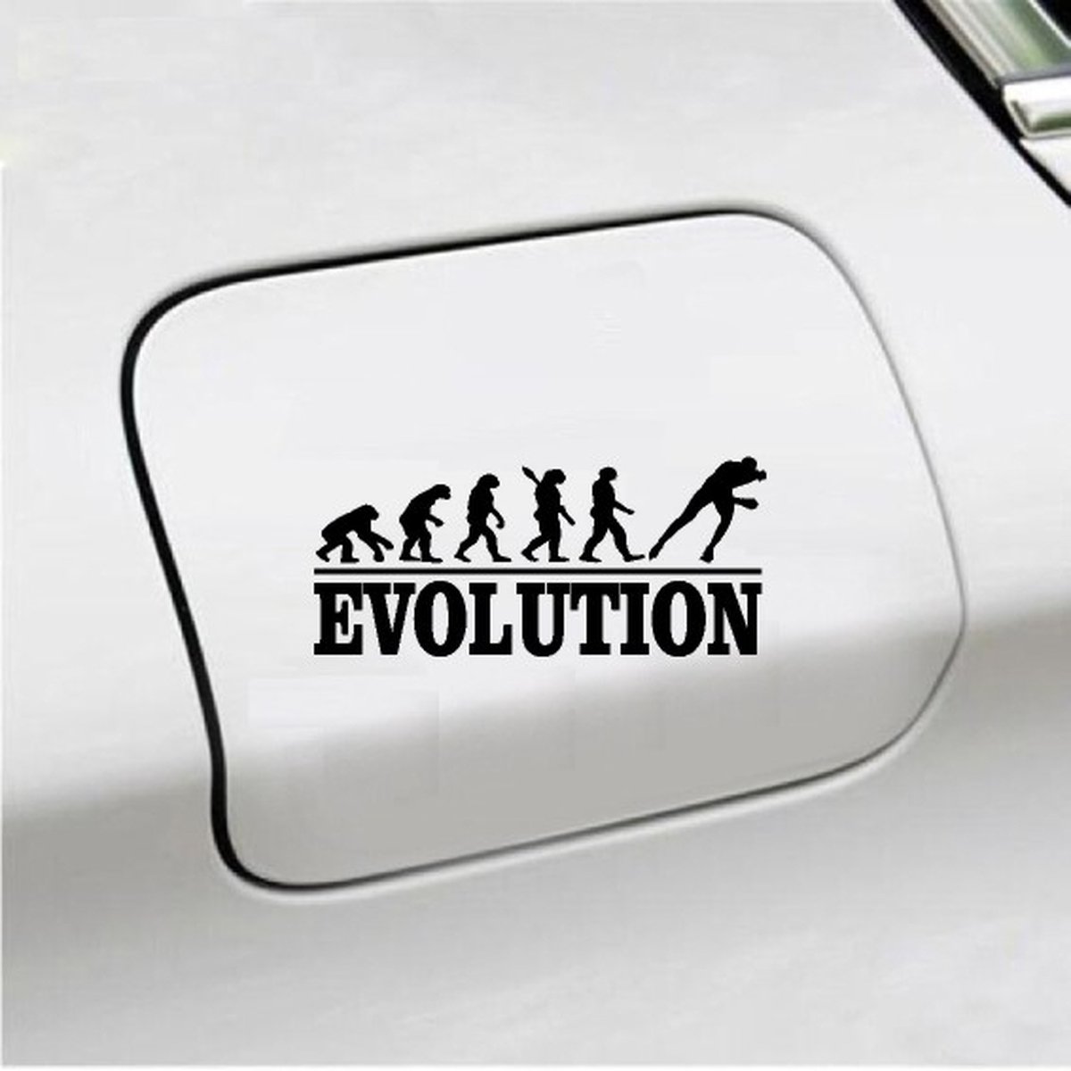 Bumpersticker - Evolution Schaatsen - 20x9.3 - Zwart