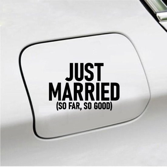 Autocollant pour pare-chocs - Just Married - 11x16 - Zwart