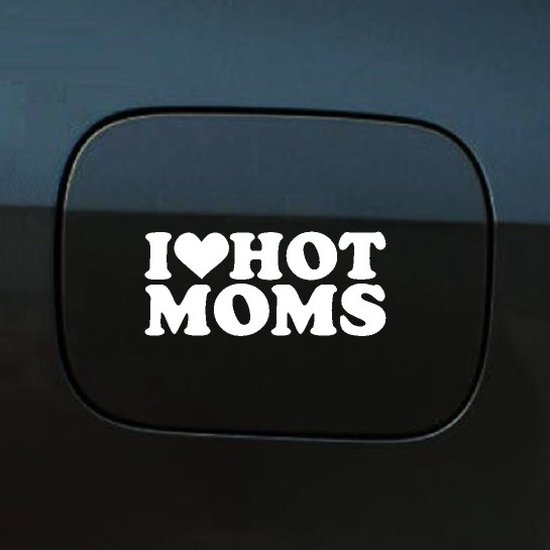 Autocollant pour pare-chocs - J'aime les mamans Hot - 20 x 8,6 - Wit