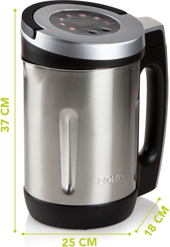 DOMO DO716BL Soepmaker – 2,2L – 7 programma’s – Blender – RVS – Zwart