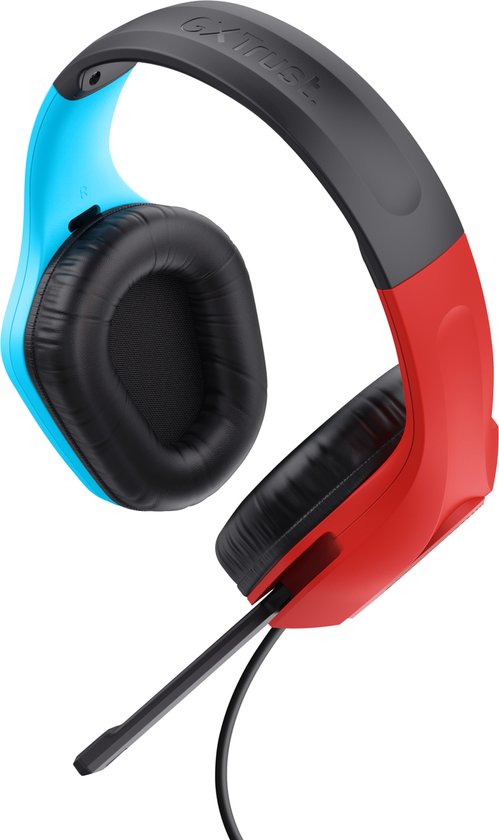 Trust GXT 416S Zirox - Casque de Gaming filaire - pour Nintendo Switch - 3,5 mm - Stéréo - Rouge/ Blauw