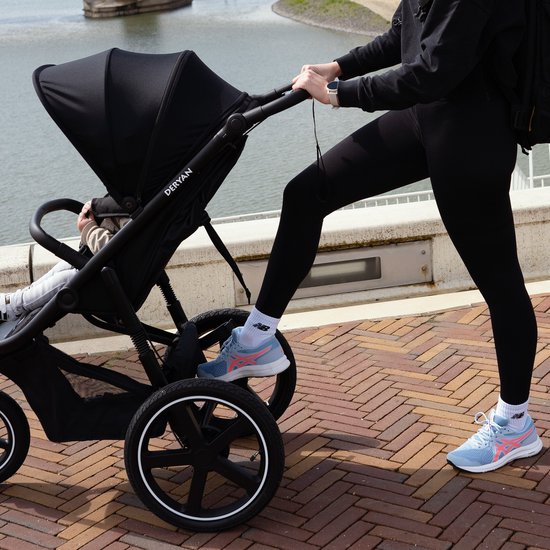 Deryan Bolt hardloop kinderwagen - Jogging buggy - Muggennet - Creme