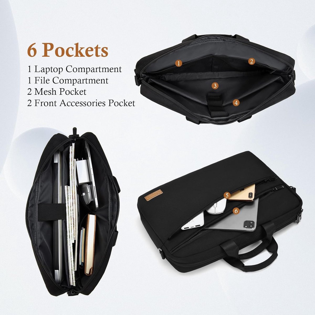 Sacoche Ordinateur Portable 17.3" EMPSIGN - Anti-Vol RFID, Étanche, Sangle Trolley