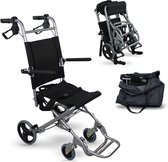 Mobiclinic Neptuno - Rolstoel - Inklapbaar - Transport rolstoel -Lichtgewicht Travel Rolstoel - Aluminium - Veiligheidsgordel - Vouwbare voetsteunen en armsteunen - Zwart