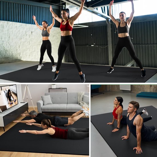 Yogamat XXL, trainingsmat, sportmat, 183 x 122 groot, 7 mm dik, fitnessmat, antislip, zeer dichte gymnastiekmat voor thuistraining, cardio, springtouw, schoenvriendelijk van Yogamat — afbeelding 5