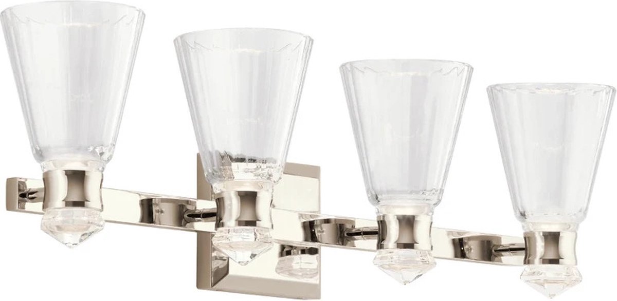 Kichler LED Wandlamp Kayva | 22W 3000K 1625Lm 830 | IP44 | Polished Nickel